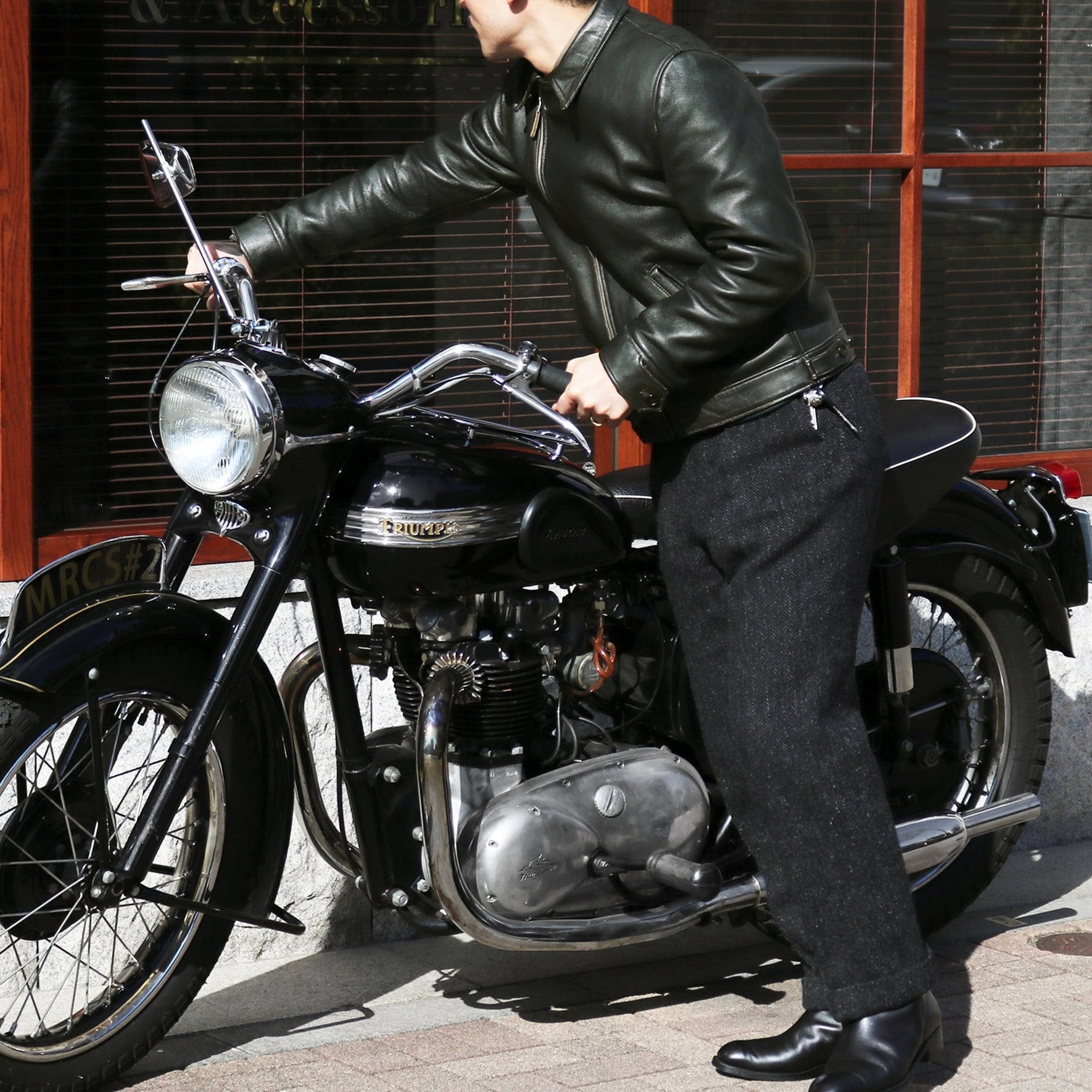 No.2 BACKET Sheepskin col.Dark Olive