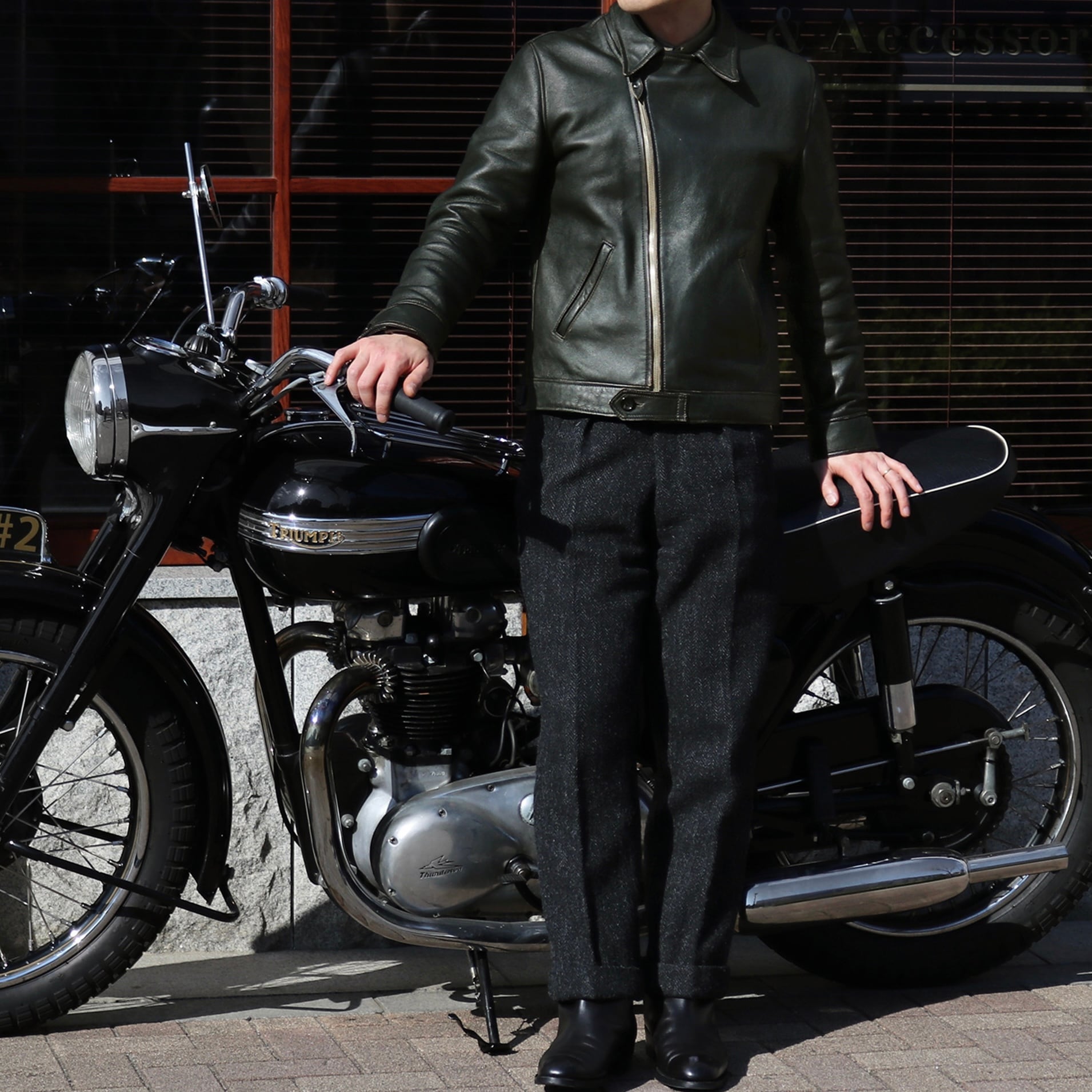 No.2 BACKET Sheepskin col.Dark Olive