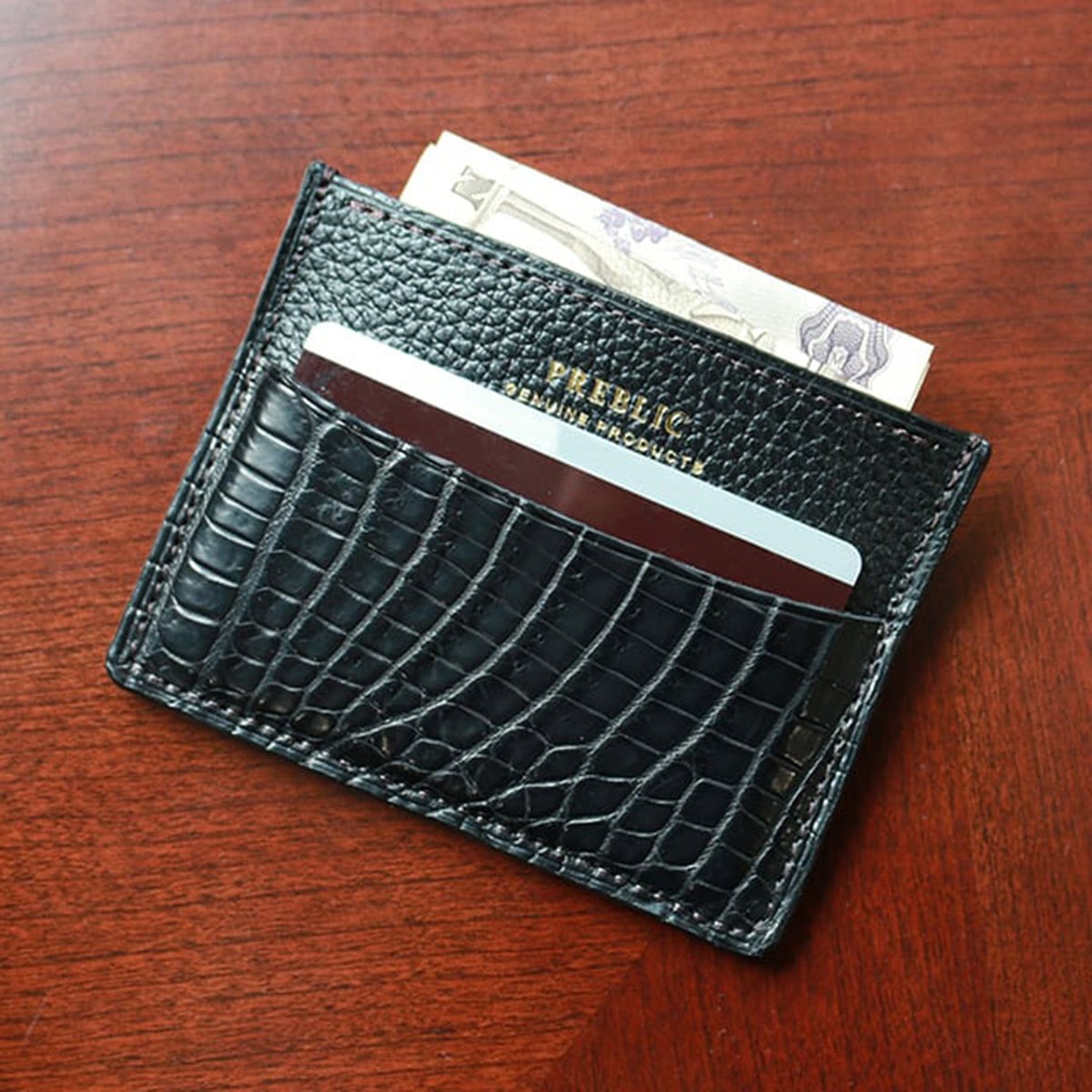 PLET - Saddle Pull-Up x Crocodile col.Dark Brown