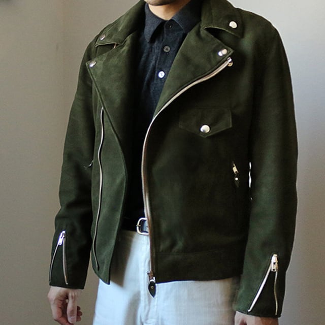 BRANCH Sheepskin Suede col.Dark Olive