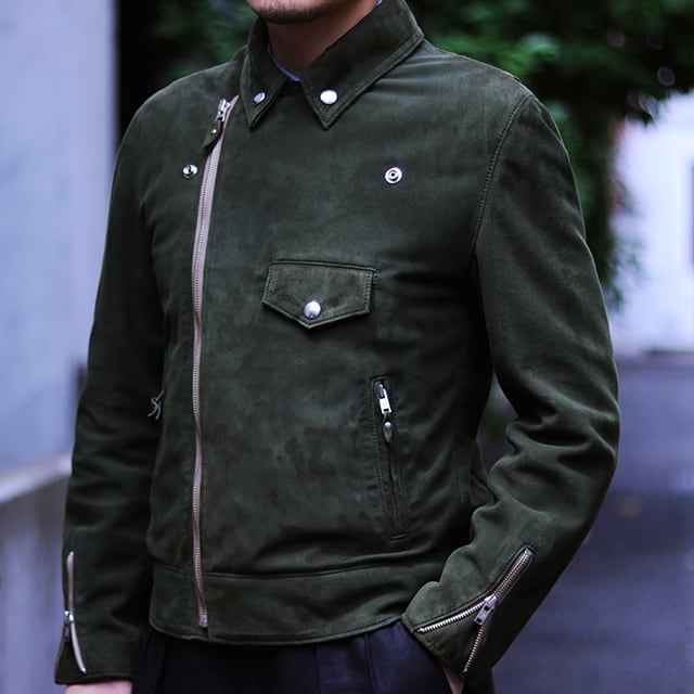 BRANCH Sheepskin Suede col.Dark Olive