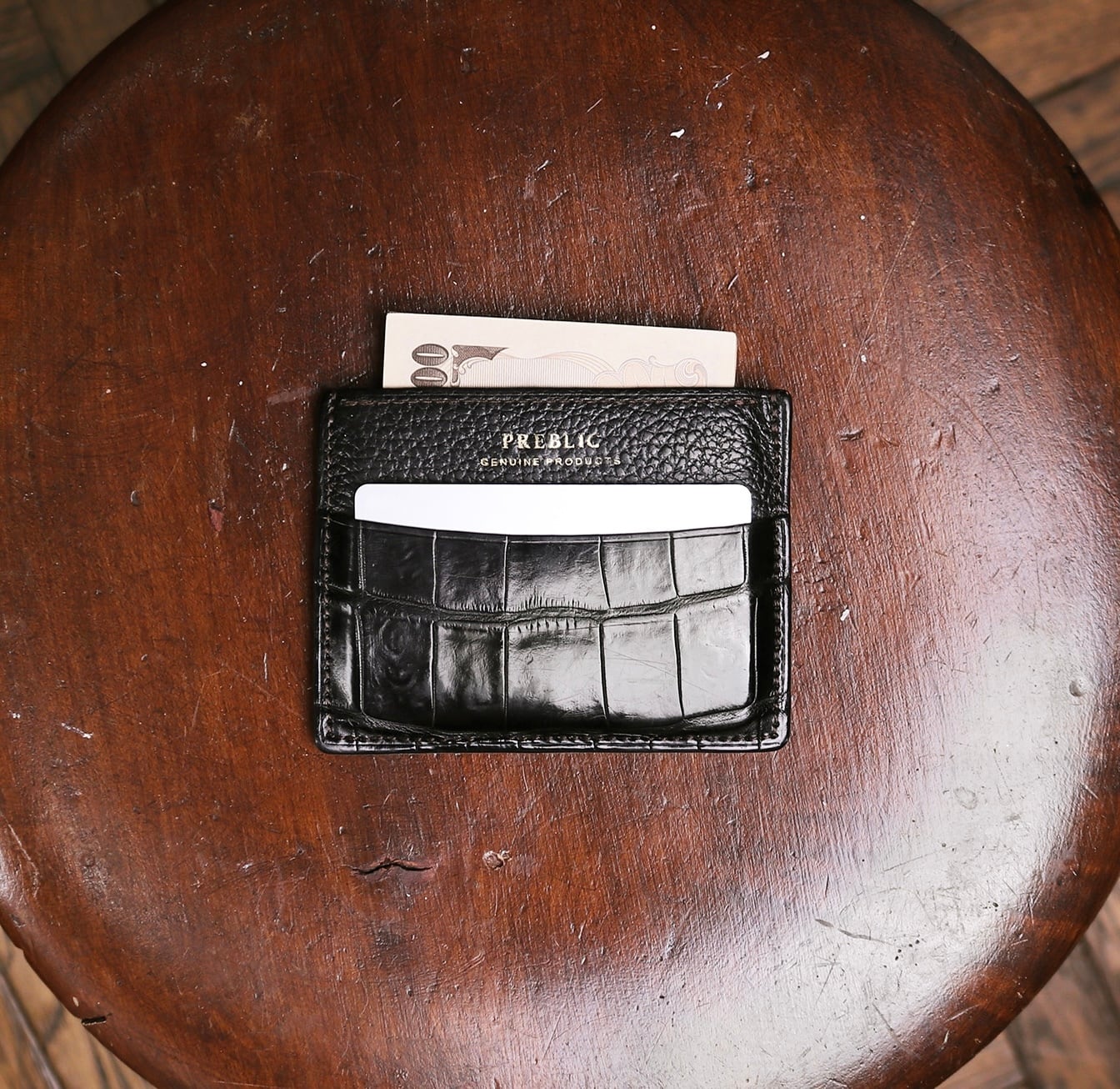 PLET - Saddle Pull-Up × Crocodile col.Black
