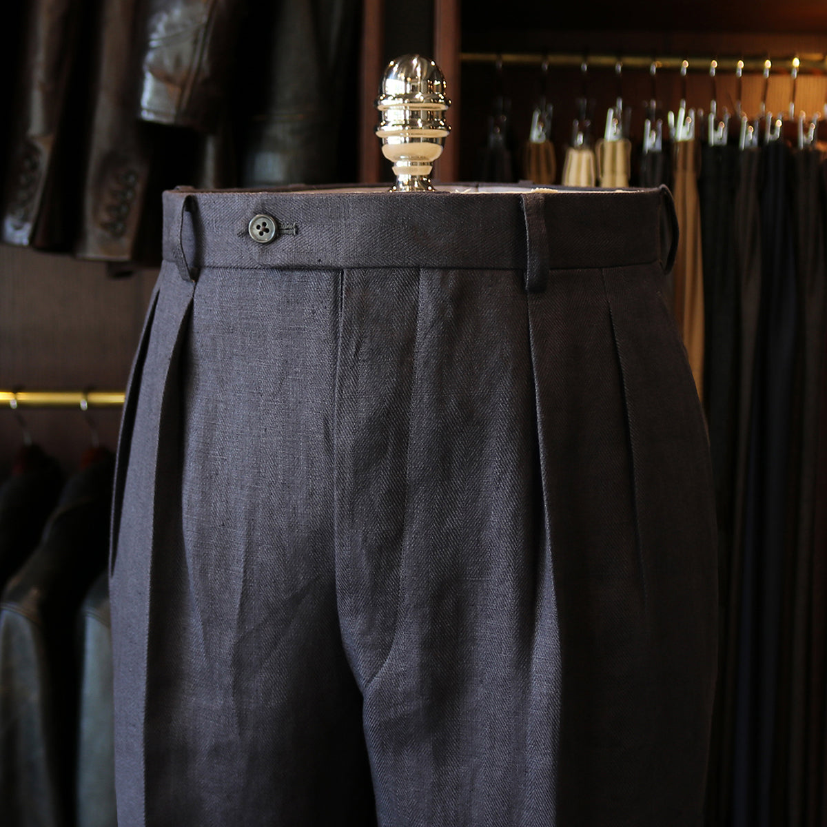 FORT - Herringbone Linen col.Dark Gray