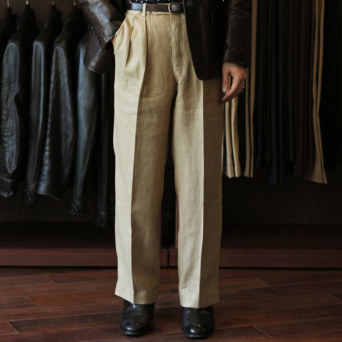 FORT - Herringbone Linen col.Beige