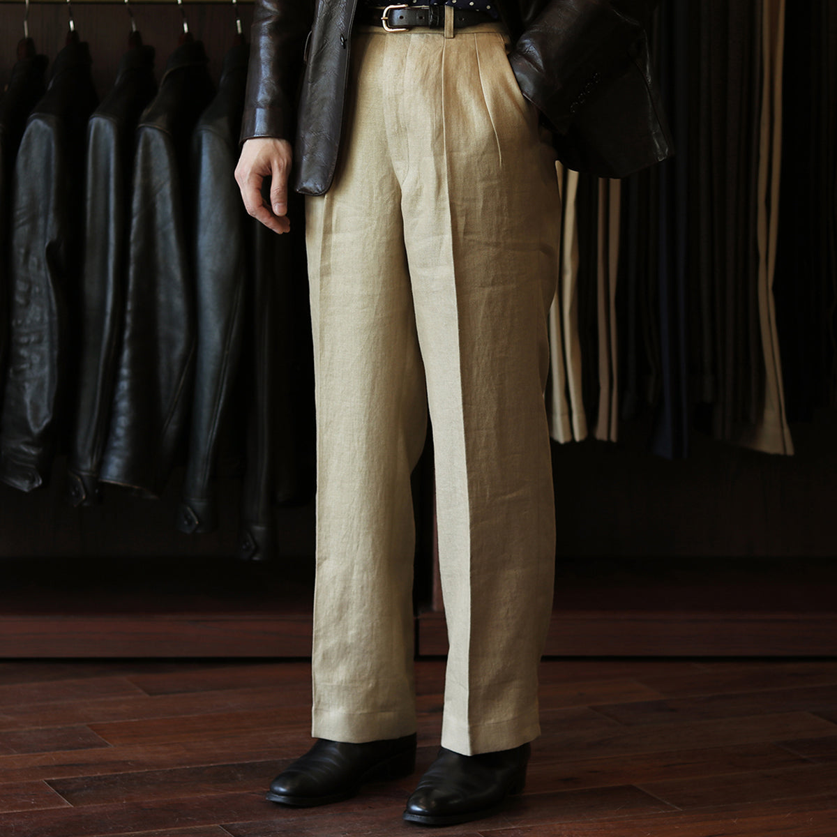 FORT - Herringbone Linen col.Beige