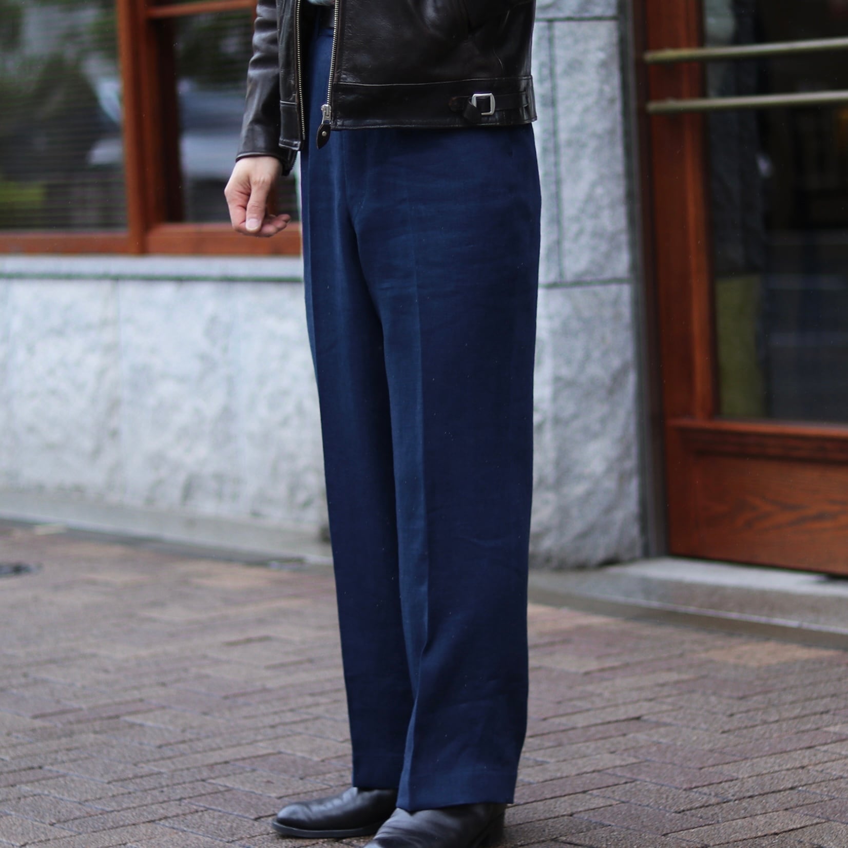 BANSE - Herringbone Linen col.Navy