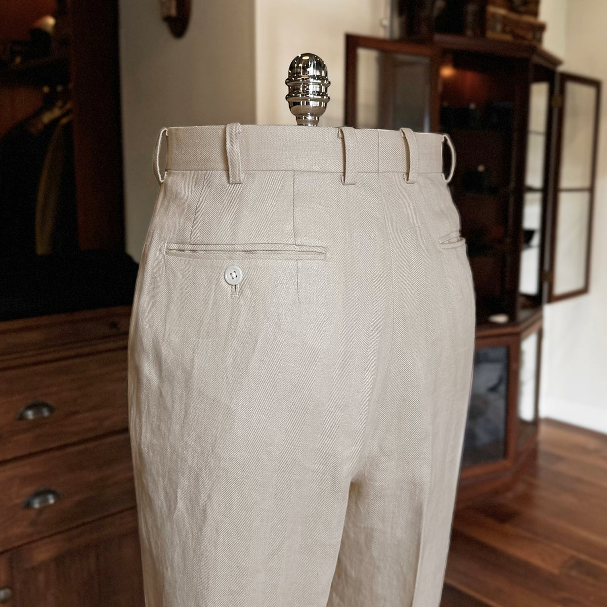 FORT - Herringbone Linen col.Ivory