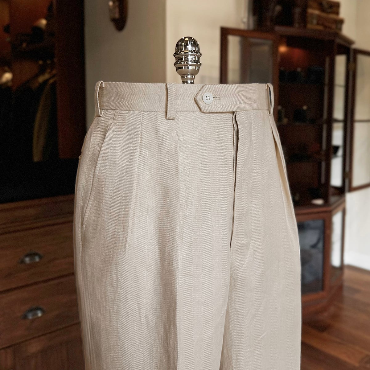 FORT - Herringbone Linen col.Ivory