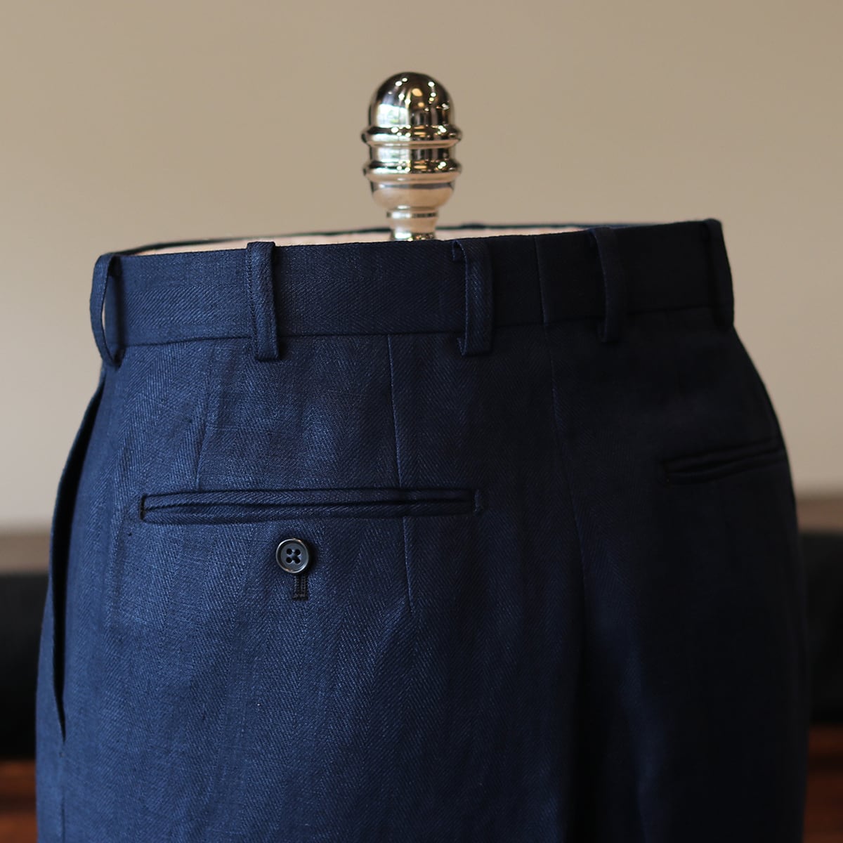 BANSE - Herringbone Linen col.Navy