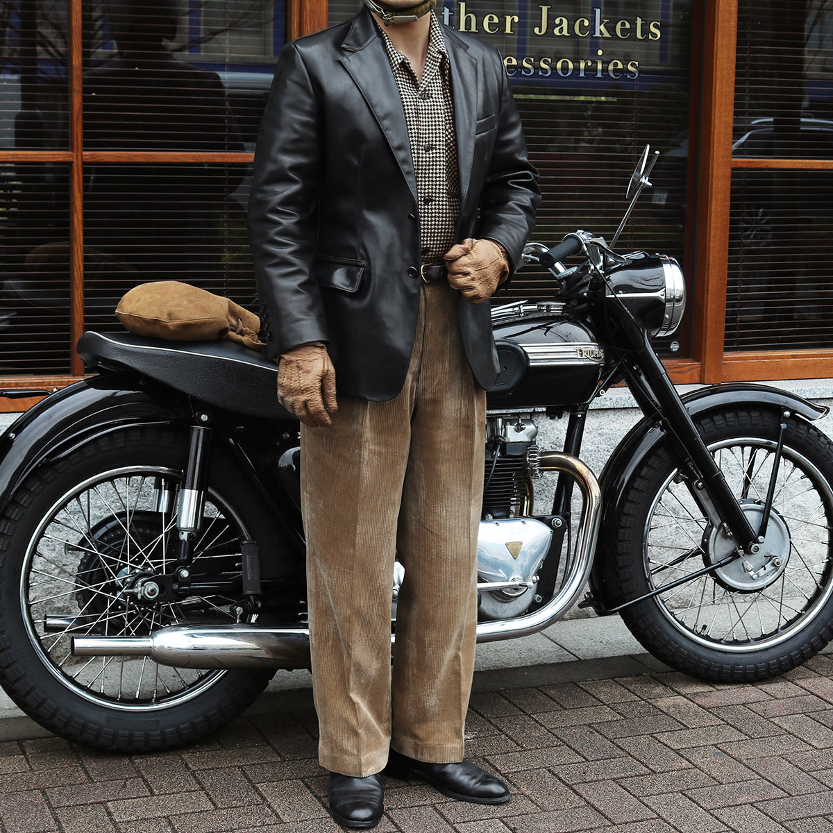 cavaletta 羊革 短丈ジャケット F 黒 BUNCH Vacchetta Horsehide
