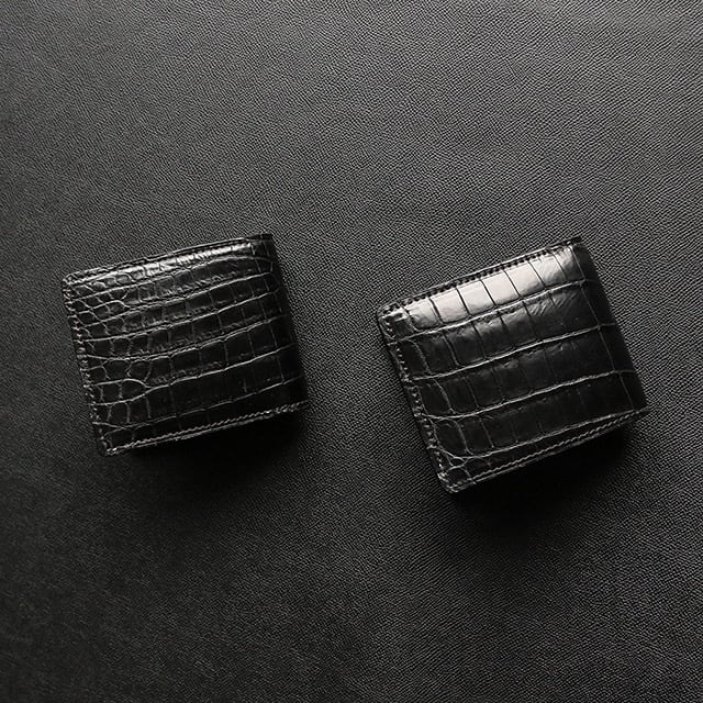 値下中！PREBRIC プレブリック　クロコダイル　クロコ　マネークリップ FIELD - Crocodile col.Black