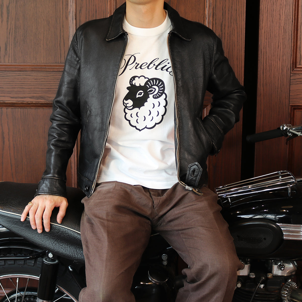BLACK FACE T-SHIRT col.White