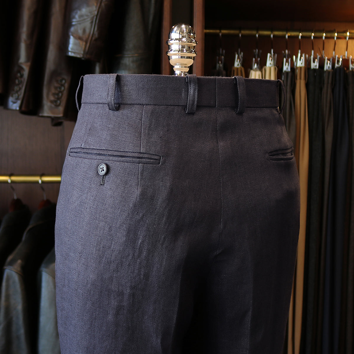 FORT - Herringbone Linen col.Dark Gray