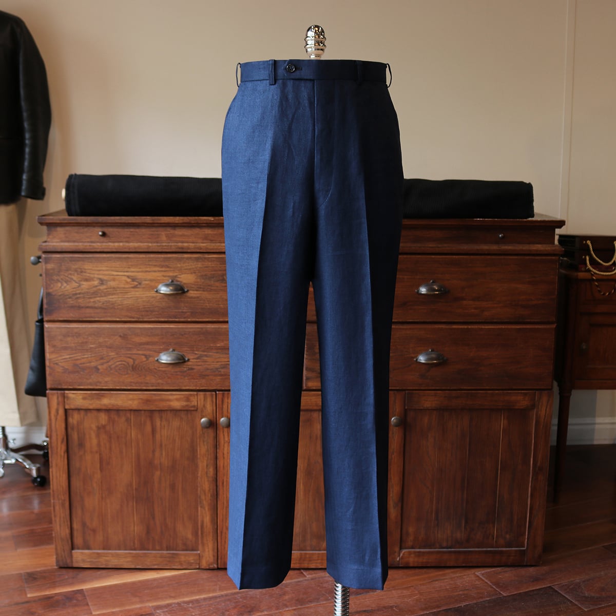BANSE - Herringbone Linen col.Navy