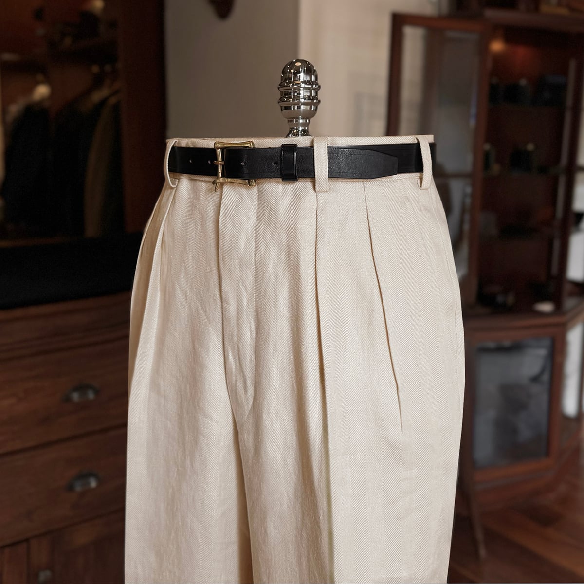 FORT - Herringbone Linen col.Ivory